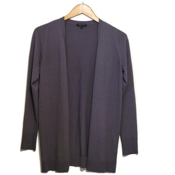 LAFAYETTE 148 Open Cardigan Sweater Long Sleeve Soft Lightweight Gray Size S - Picture 1 of 10